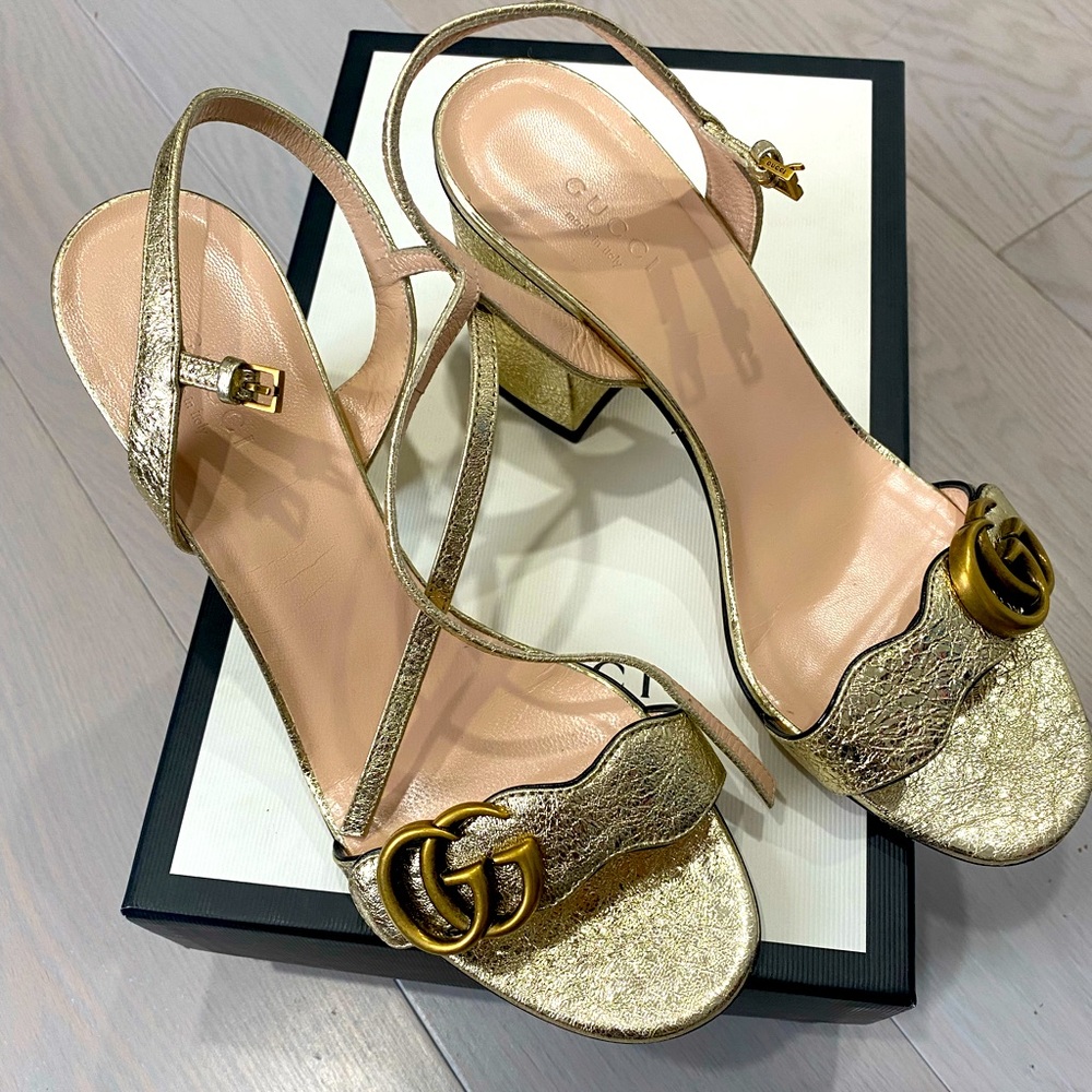 Gucci Marmont High Block Heels